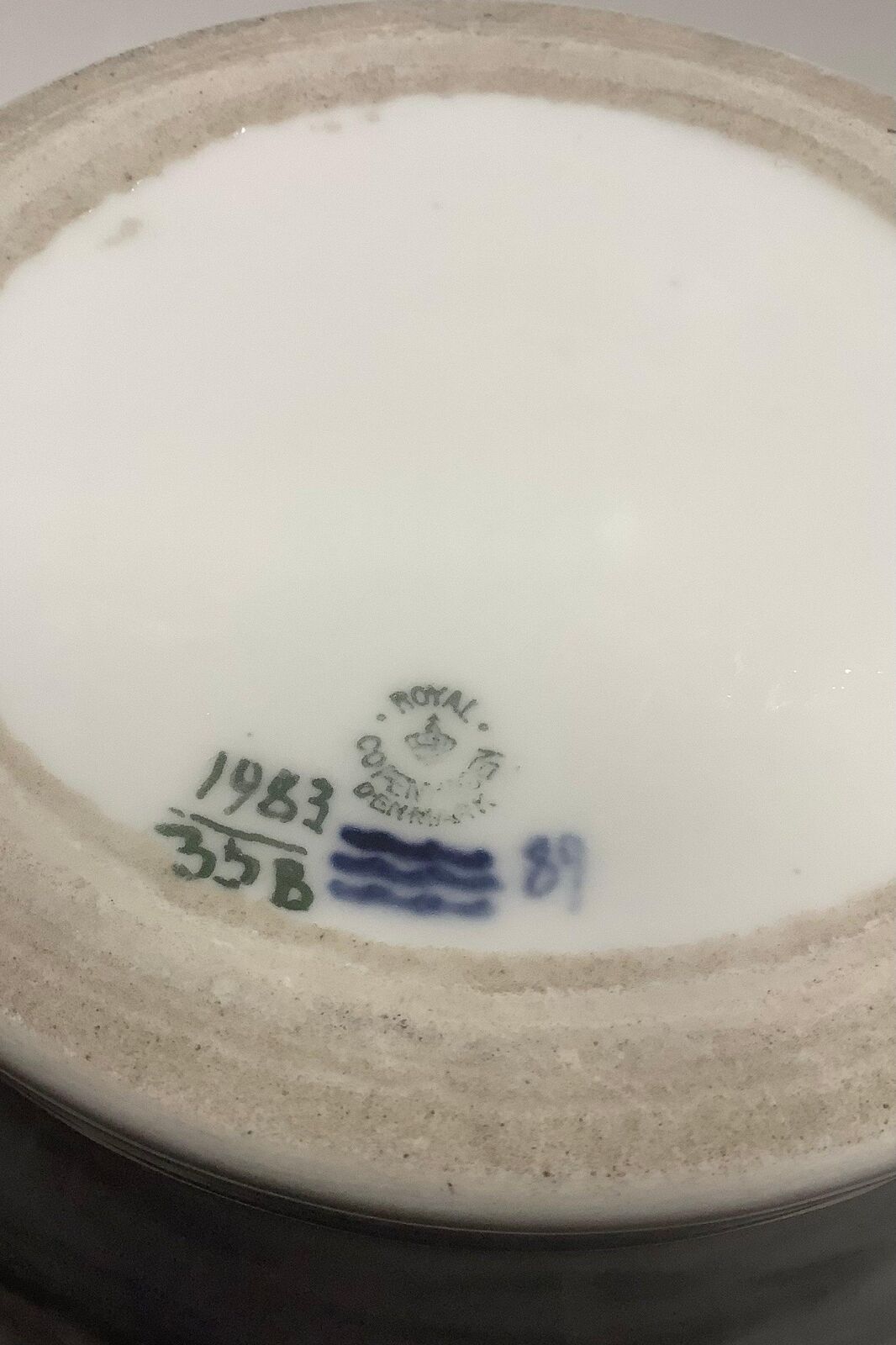 Royal Copenhagen vase decorated with ship motif No 1983/35B