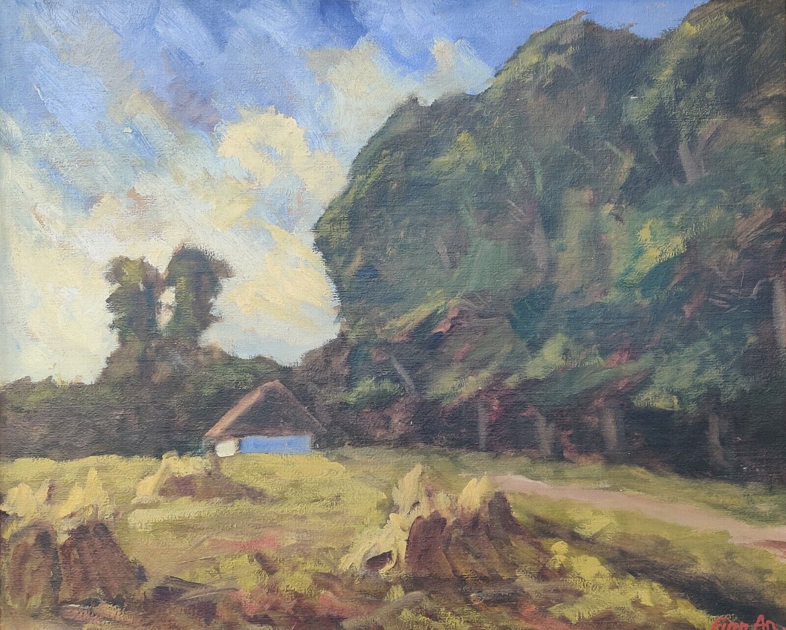 Finn Andersen (1909-1987): OUT IN THE COUNTRY  - Ölgemälde / oil painting