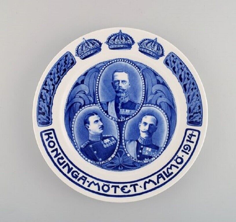 Five antique Rörstrand anniversary / memorial plates Early 20th century