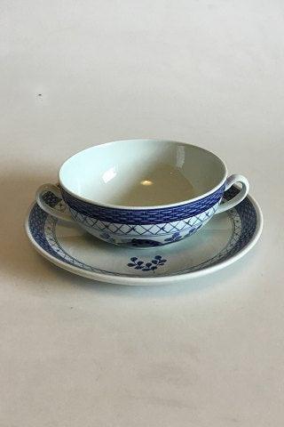 Royal Copenhagen Blue Tranquebar Bouillon Cup and Saucer No 1633