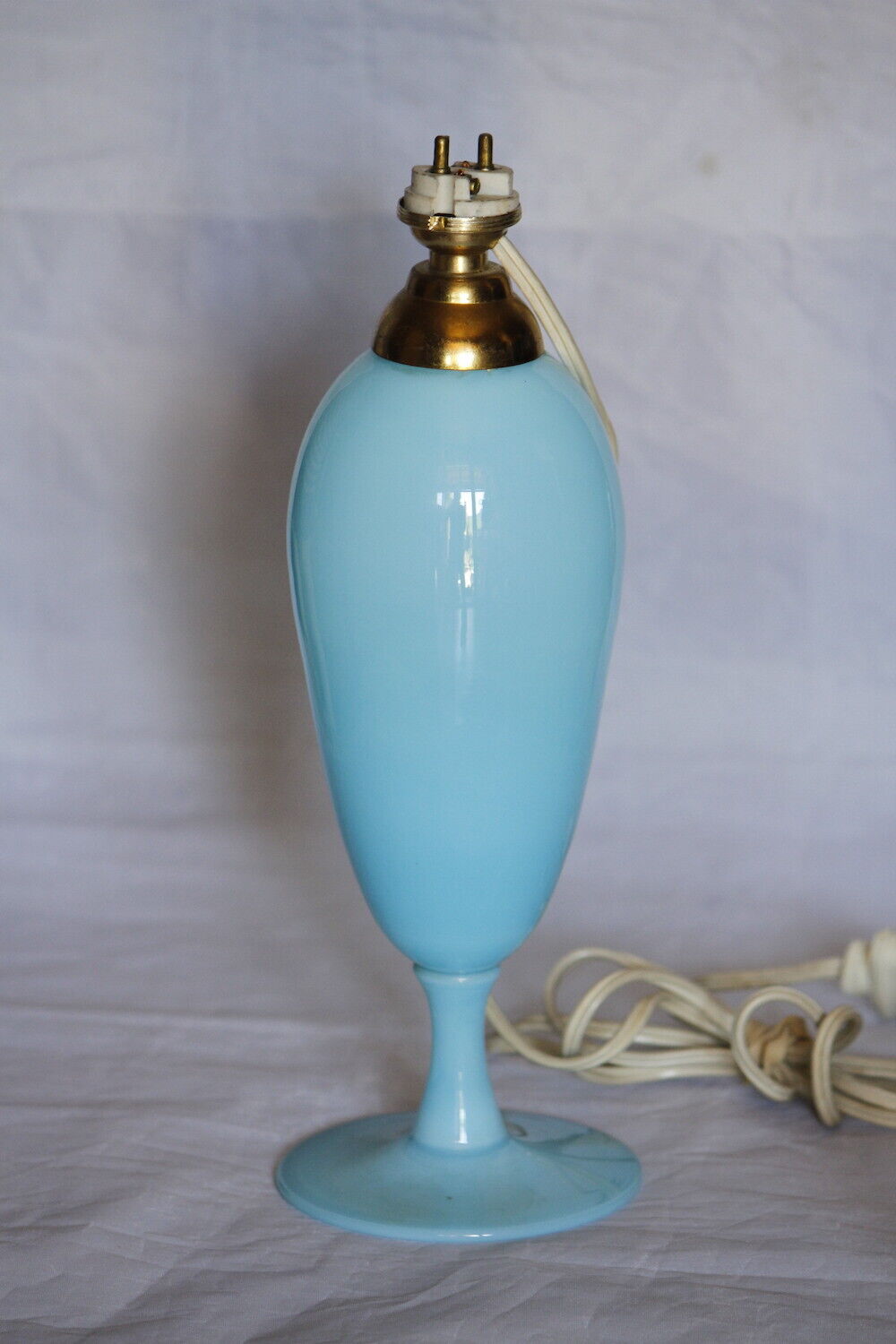 Rare Vintage Italian Blue Opaline Lamp Foot 25cm 984in Murano Venitian