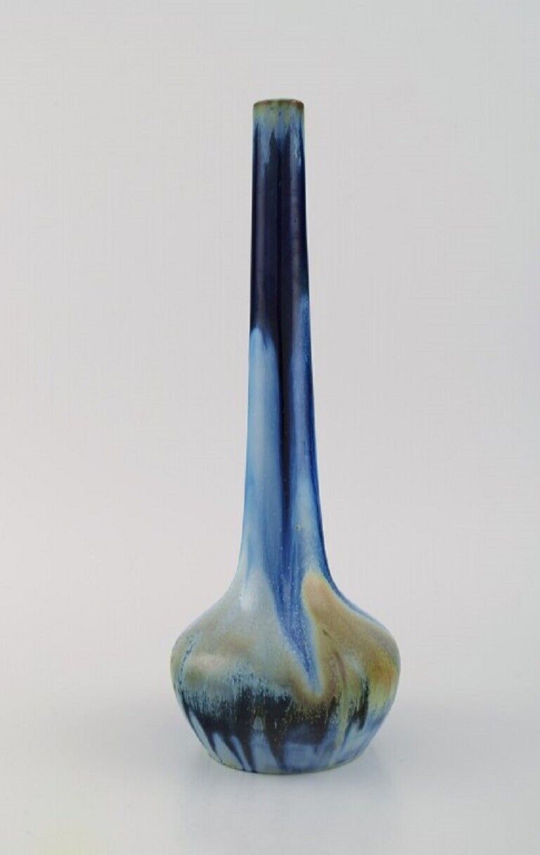 Gentil Sourdet France Long-necked vase in glazed stoneware Mid-20th C