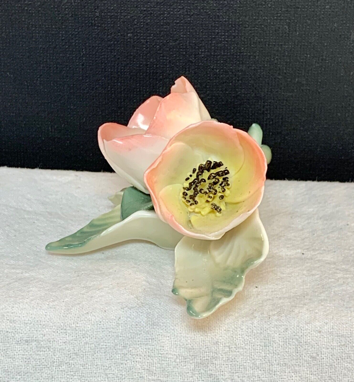 Vintage Art Deco ENS porcelain wild rose flower figurine 35x75cm Germany