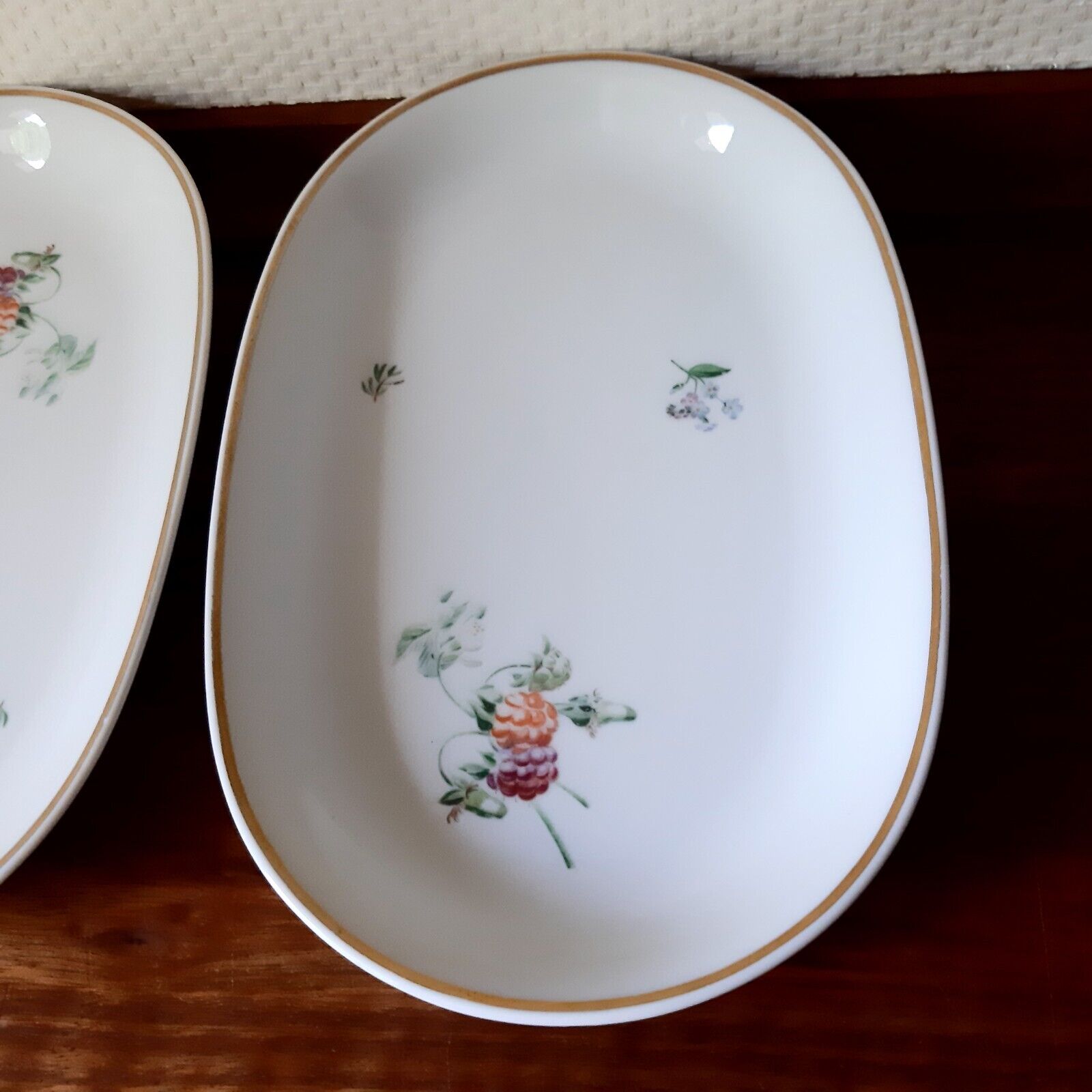 Pair of 215 cm Oval Dishes PRIMAVERA by Thorkild Olsen for Royal Copenhagen 1st