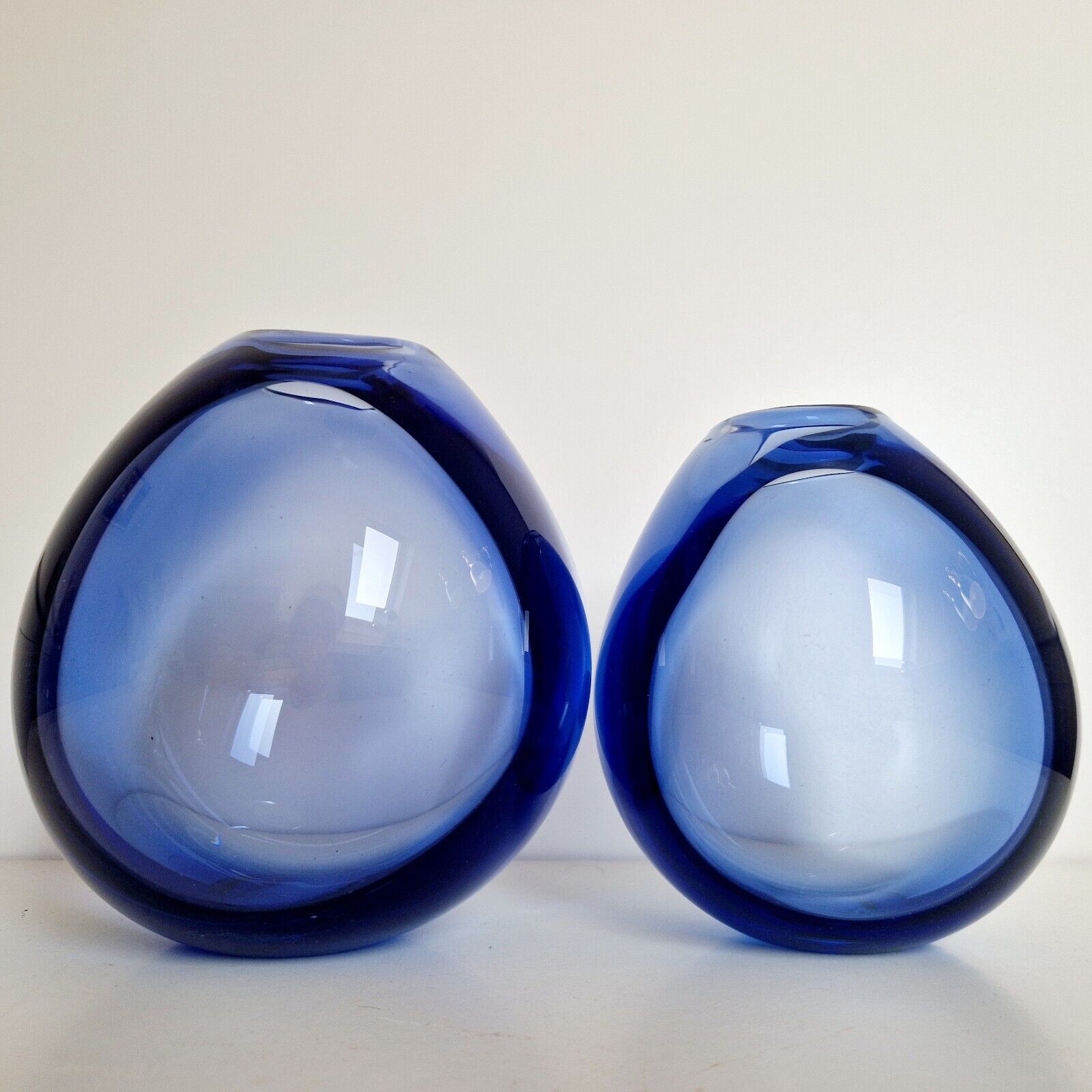 Holmegaard Per Lütken Drop Vase Blue 2pcs Vintage MCM Artificial Glass