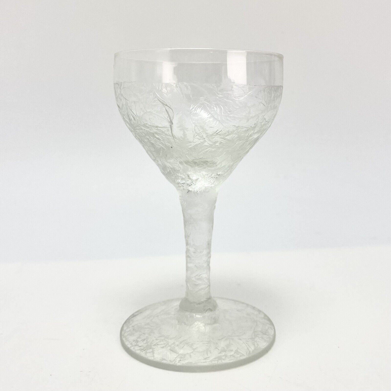 6 Vtg Art Deco 1930s Cocktail Glasses Ice Crystal Isblomst Design Jacob E Bang