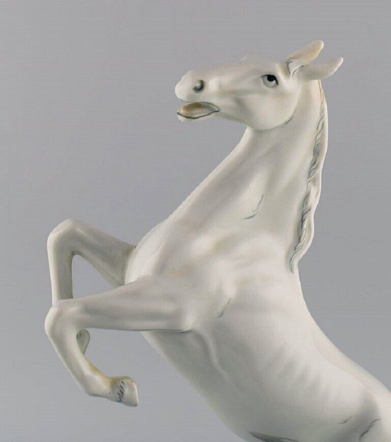 Royal Dux Prancing horse in hand-painted porcelain 1940s