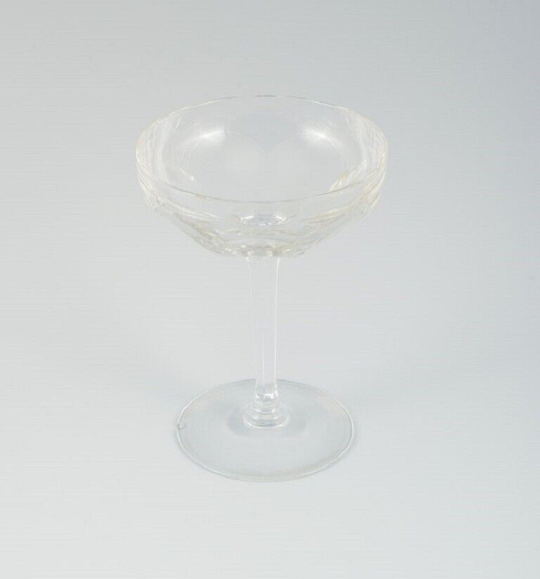 Baccarat France ten Art Deco crystal glasses in clear glass