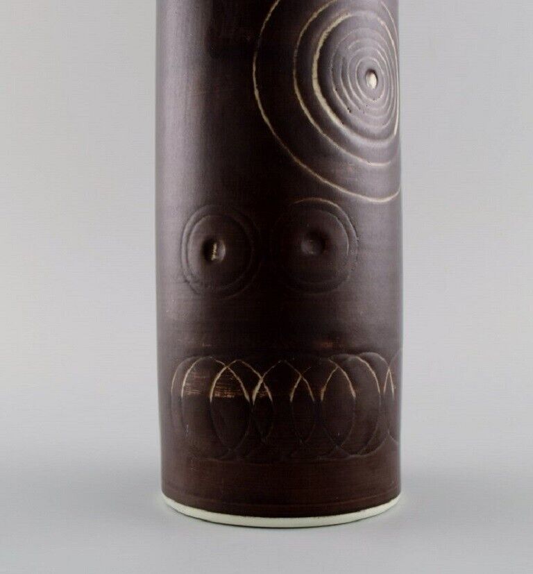 Olle Alberius for Rörstrand Cylindrical Sarek vase in glazed ceramics