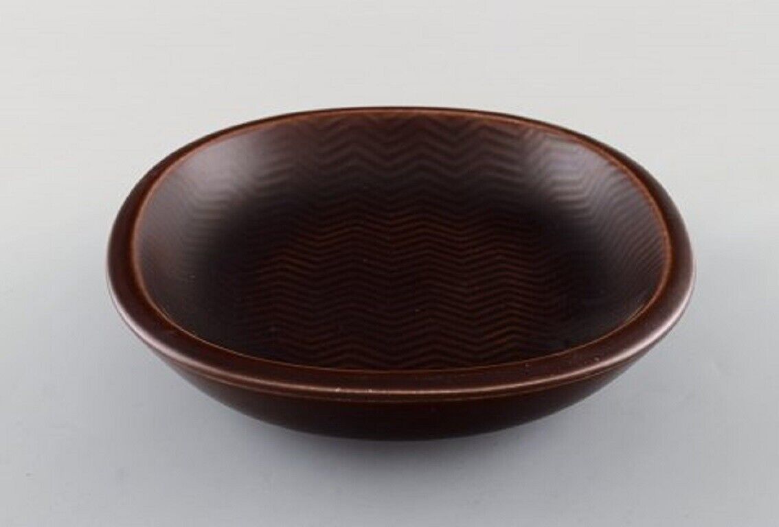 Nils Thorsson for Aluminia "Marselis" faience bowl with geometric pattern