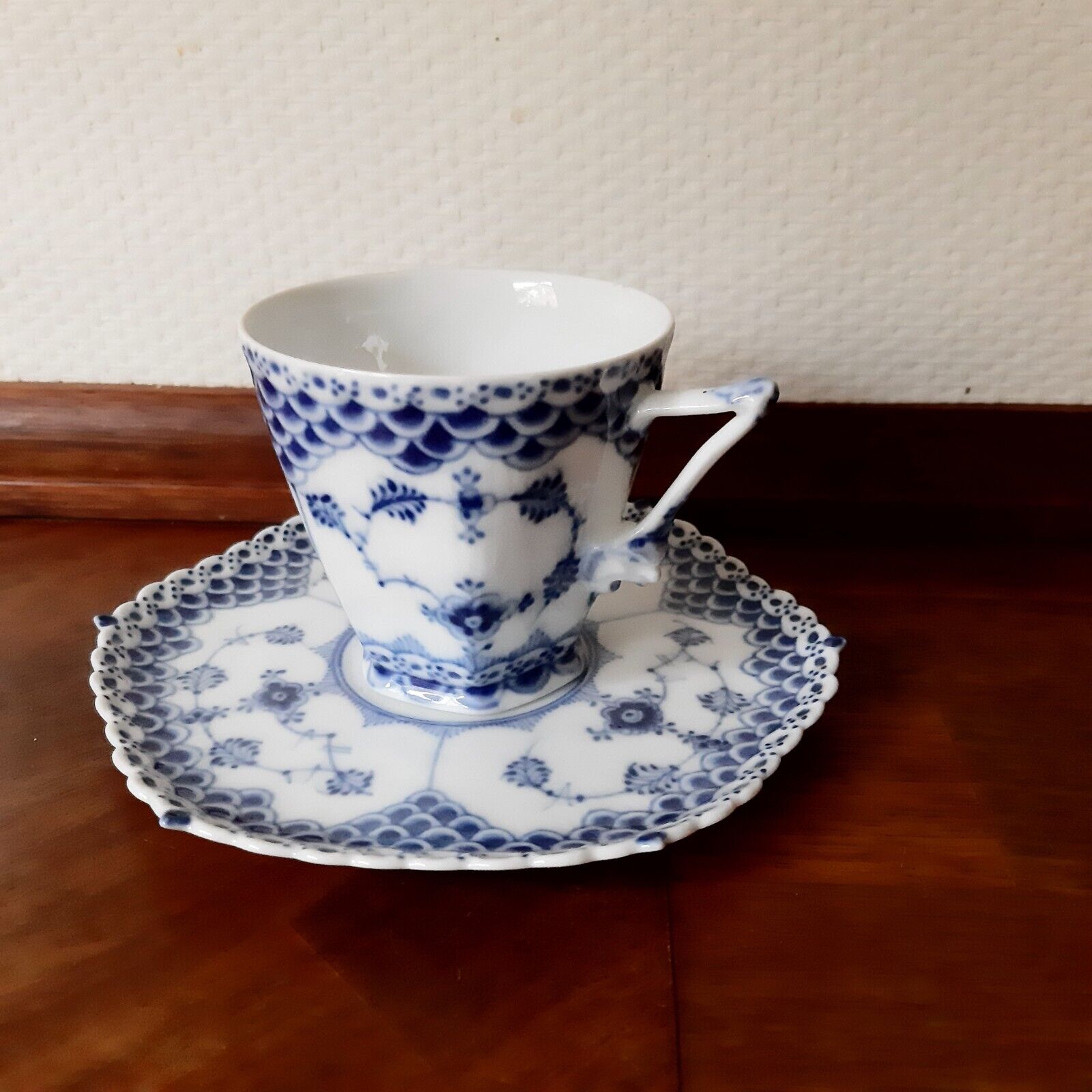 Old Coffee set BLUE FLUTED FULL LACE # 1-1036 Royal Copenhagen 1928 - 1936