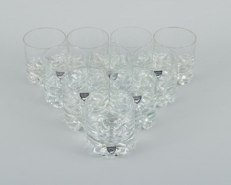 Orrefors Swedish art glass A set of 10 whiskey glasses