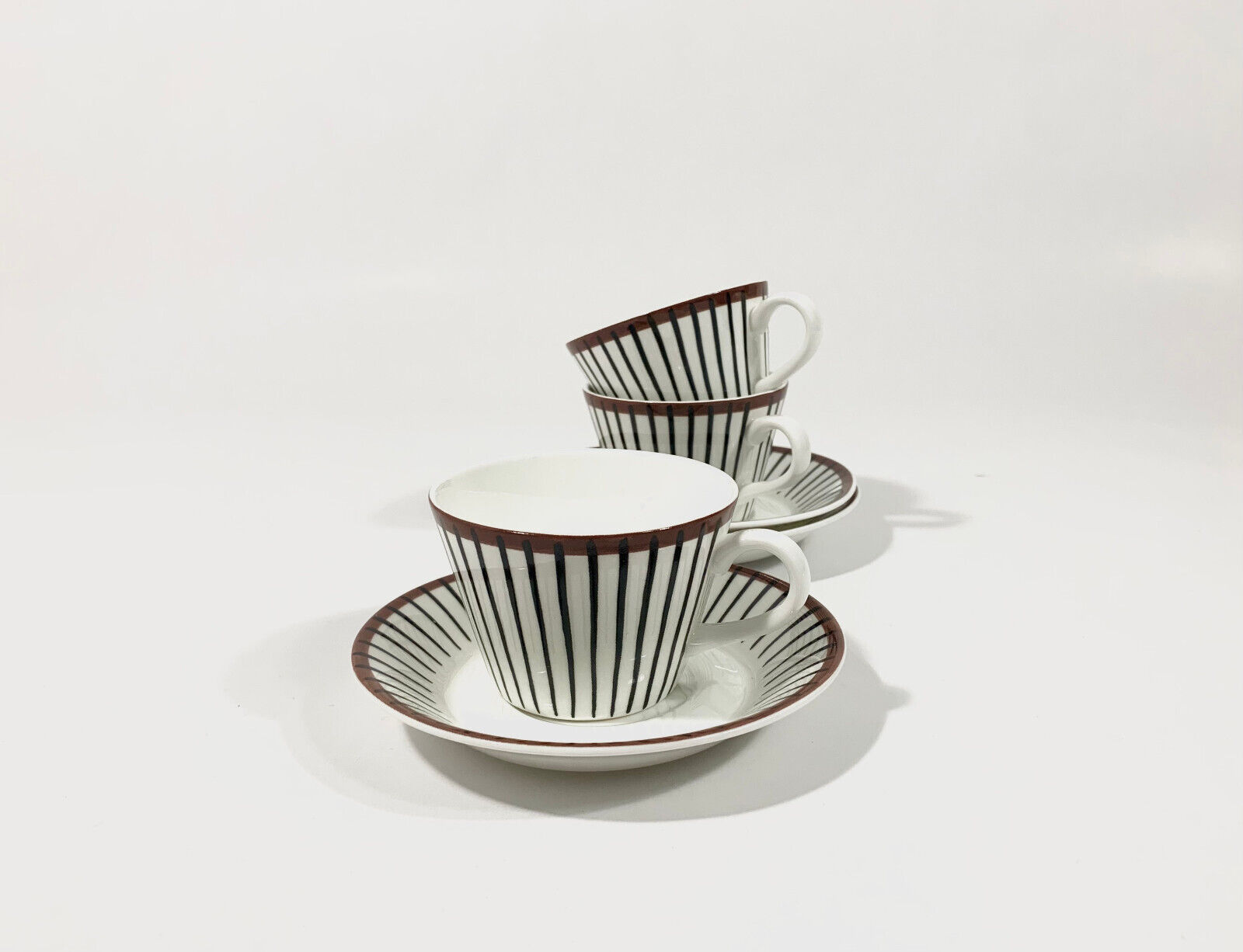 3x Gustavsberg Stig Lindberg  Spisa Ribb Coffee Cup  Saucer Set