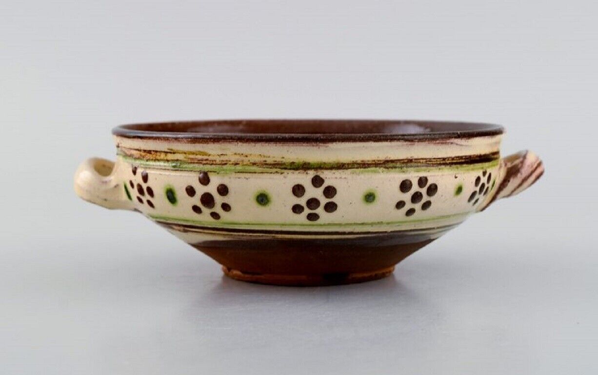 Gutte Eriksen (1918-2008) own workshop Ear bowl with handles glazed stoneware