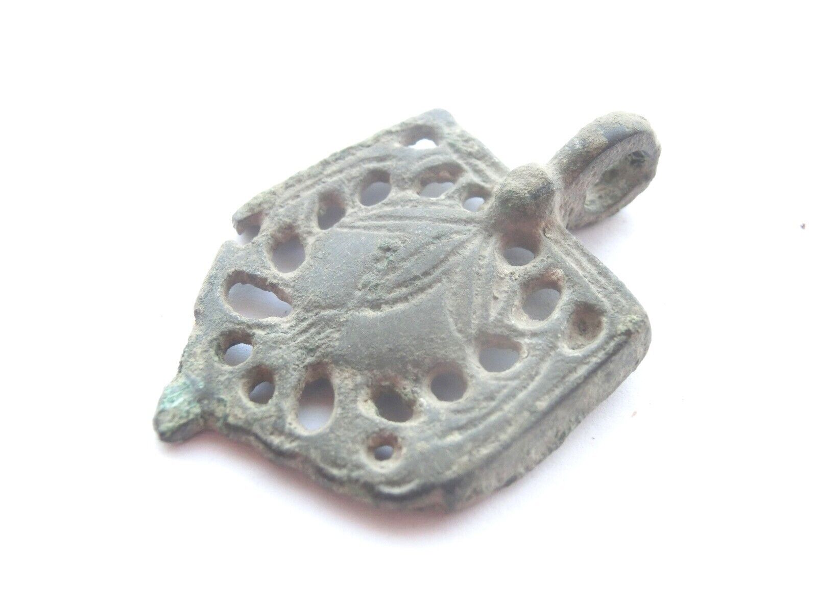 💥 WEARABLE! VIKING ERA bronze amulet *EAGLE PAW* symbol - Viking relic  /326