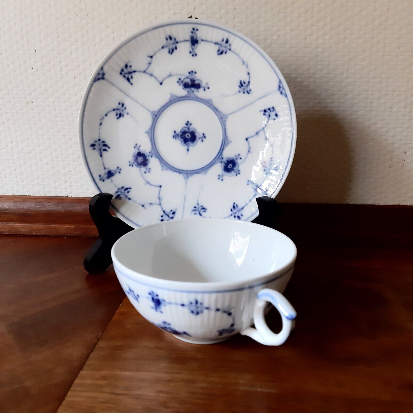 Old TEA Set # 1 - 76 BLUE FLUTED Plain 18 cl Royal Copenhagen Fact 1st  2nd