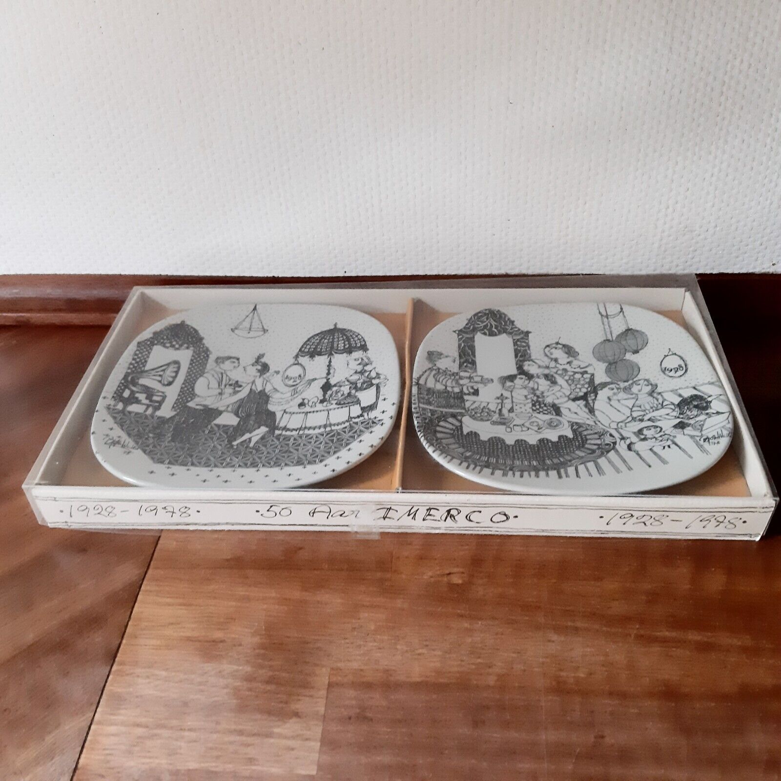 1928 - 1978 Boxed Plate Set Imerco 50th Anniversary BJORN WIINBLAD Nymolle