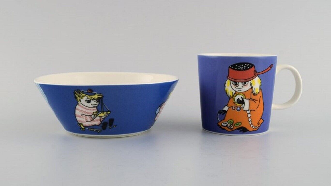 Arabia Finland Porcelain bowl and cup with motifs from "Moomin" Late 20th C