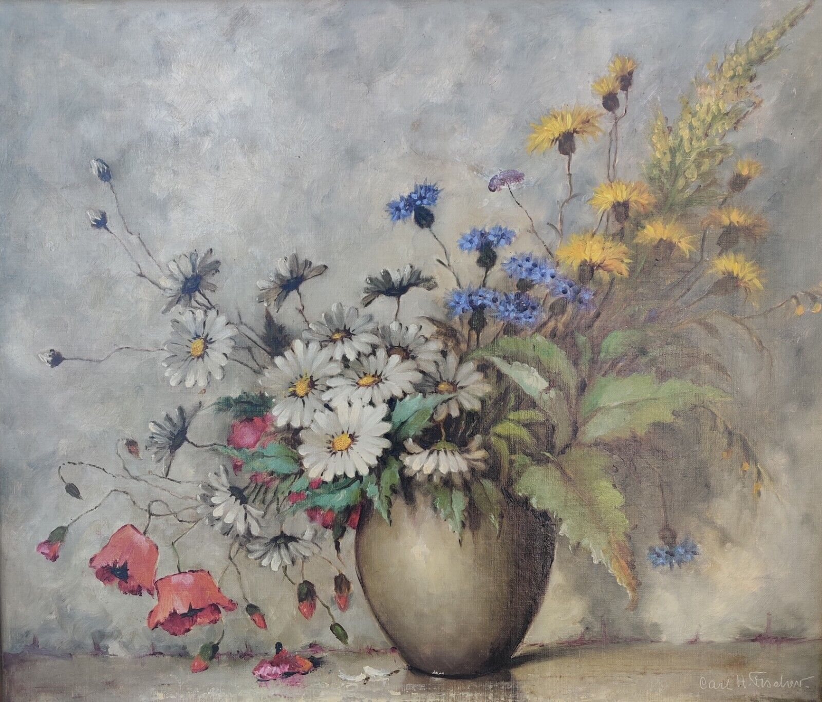 Carl Holger Fischer (1885-1955): SUMMER FLOWERS IN A VASE