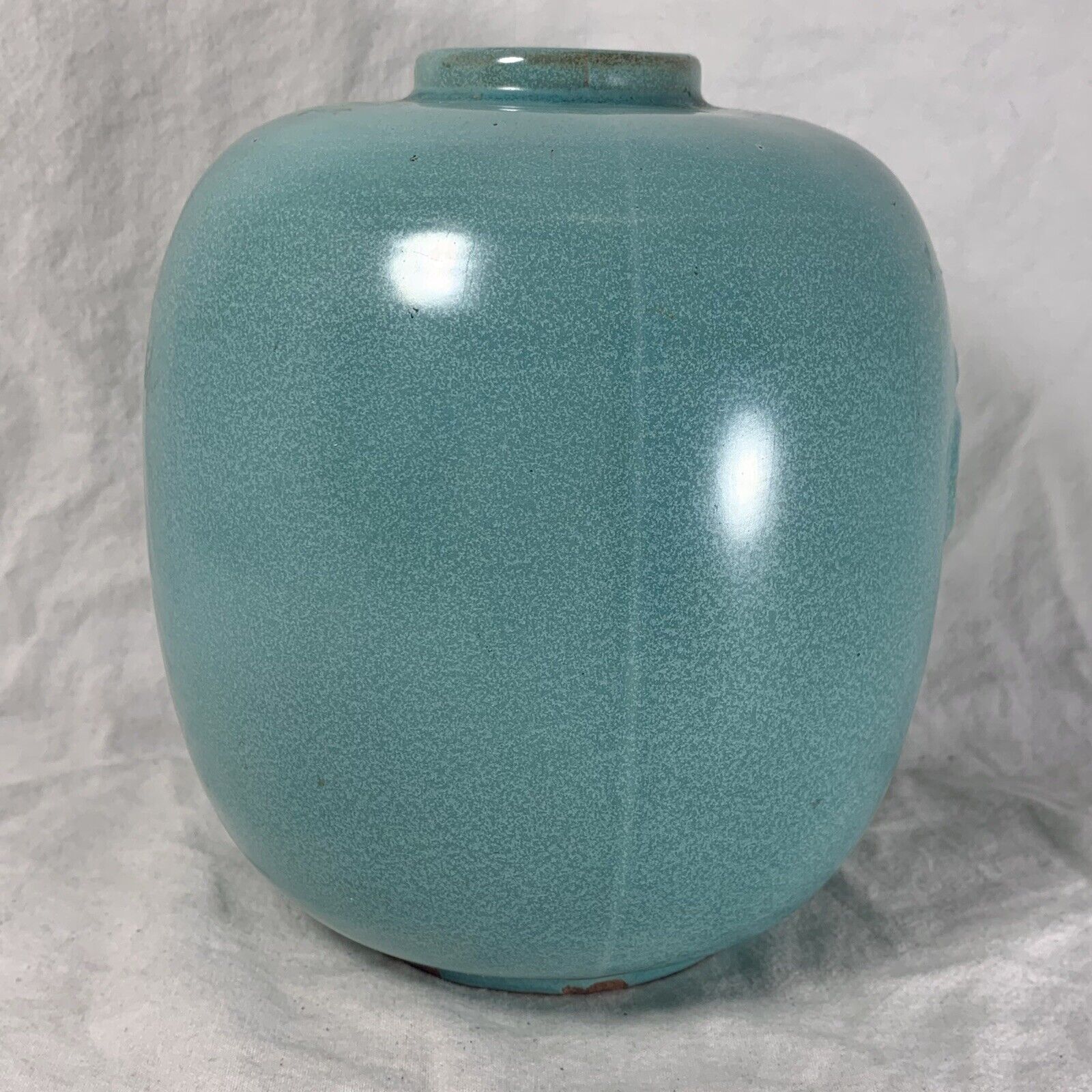 Vintage art deco Upsala Ekeby “Swedish Grace” green vase  15x11cm Sweden