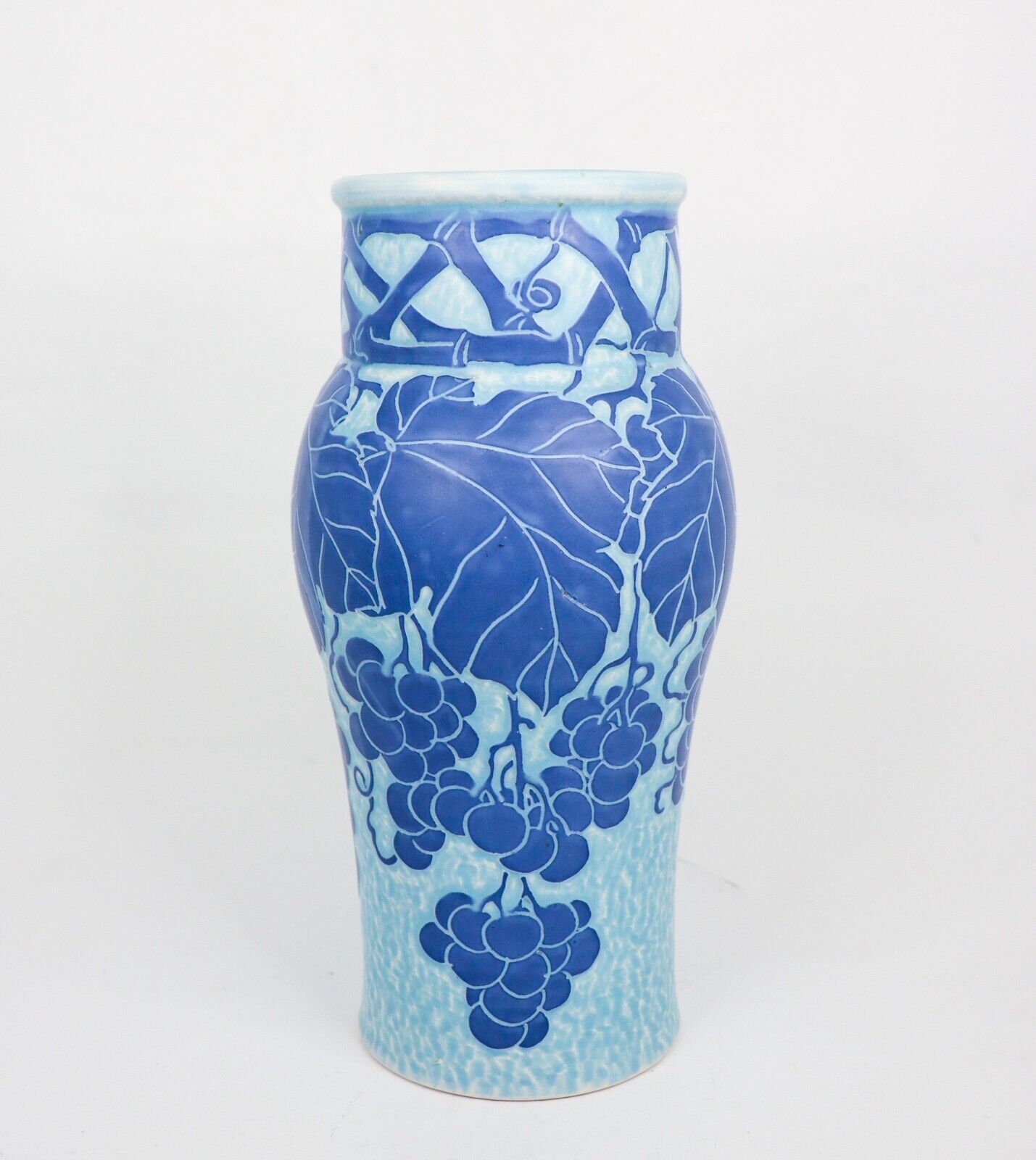 Art Nouveau Vase Ceramics Floral Turquoise  Blue Josef Ekberg Sgrafitto 1915