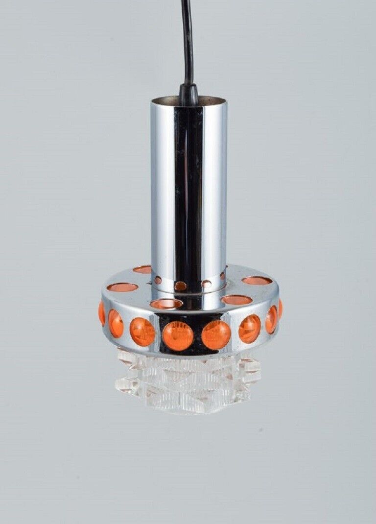 RAAK The Netherlands Designer lamp in chrome orange plastic and clear glass