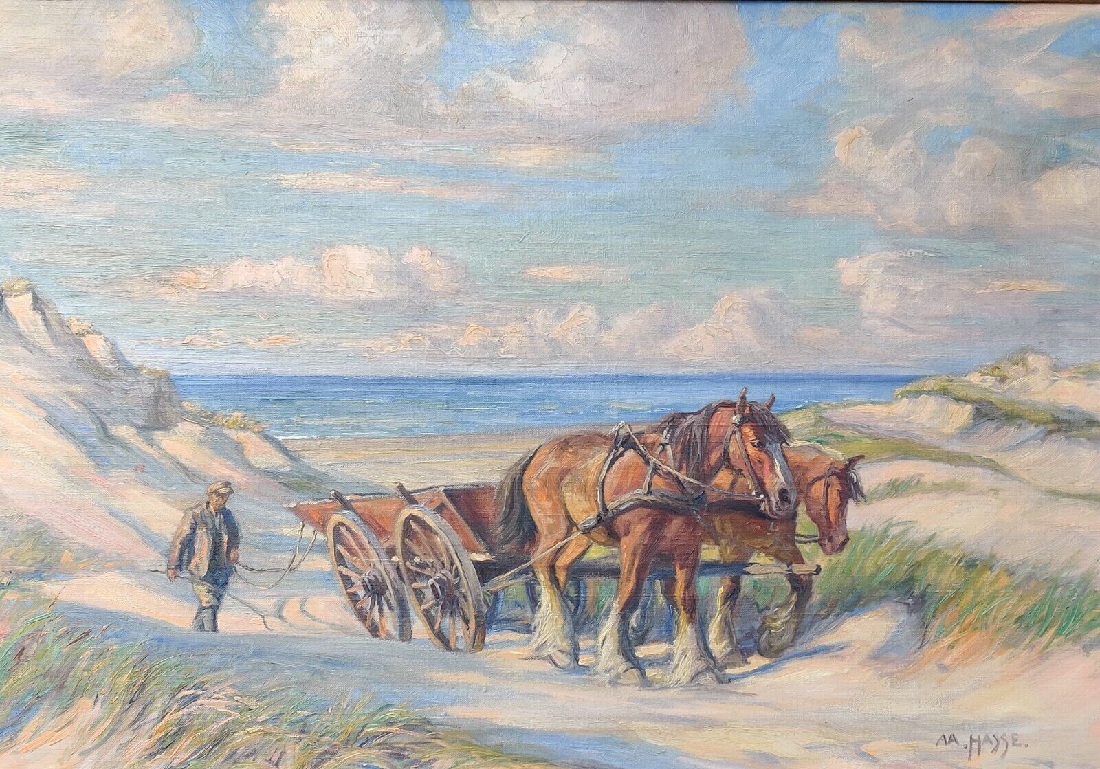 HORSE-DRAWN CARRIAGE LEAVING THE BEACH