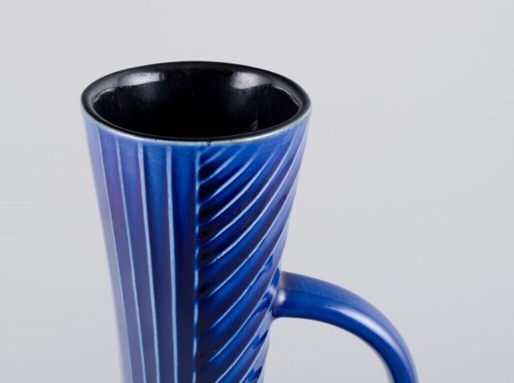 Carl Harry Stålhane for Rörstrand Tall and slim ceramic pitcher 1960s