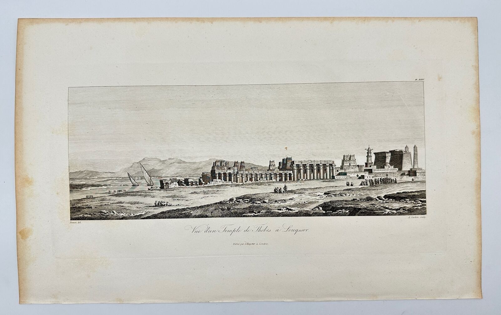 Antique Print - Dominique Vivant Denon - View of Luxor Temple - Egypt - F3