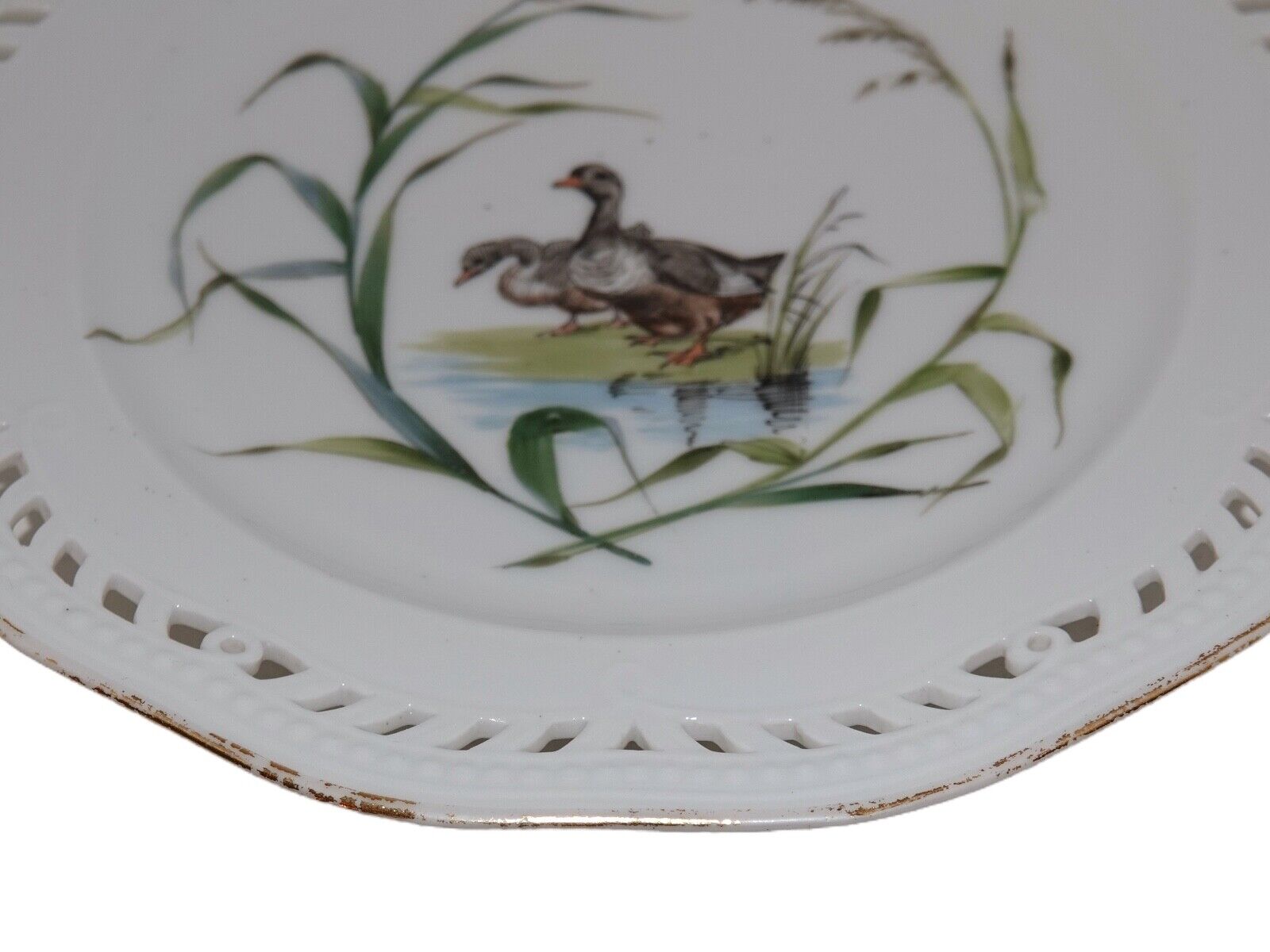 Royal Copenhagen Flora Danica Luncheon plate with two ducks - Antique