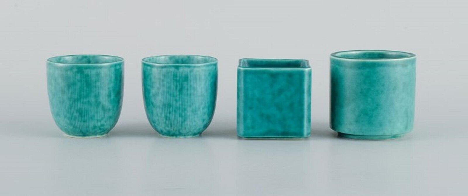 Wilhelm Kåge for Gustavsberg Four Argenta Art Deco vases in glazed ceramics