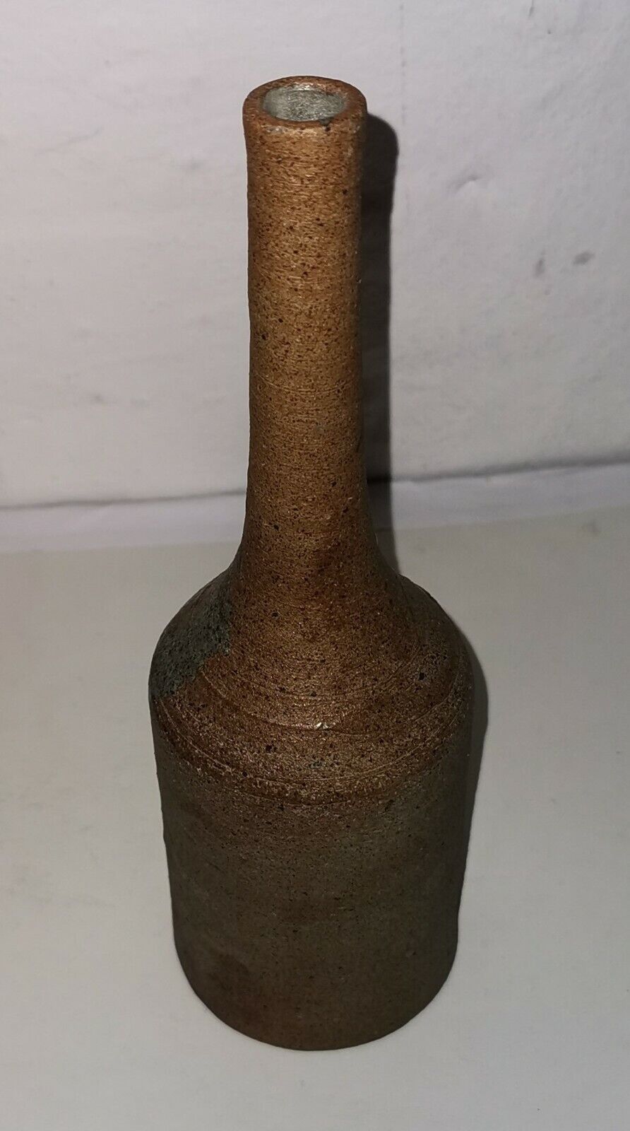 Vintage bottle shaped vase with long neck made by Conny Walther Denmark c 1970