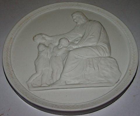 Royal Copenhagen Bisque Plate Christ Blesses the children No 112