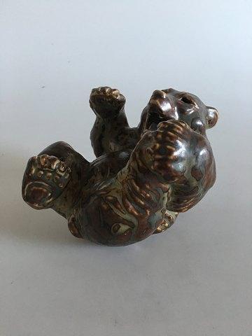 Royal Copenhagen Stoneware Bear on back Figurine No 20271