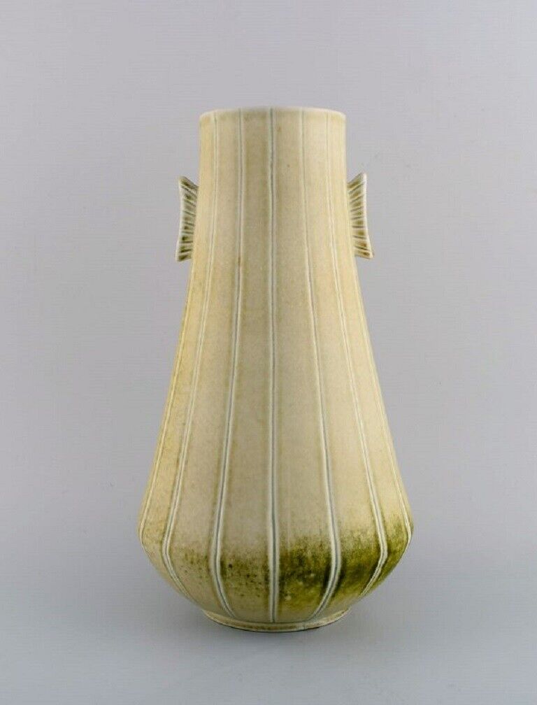 Gunnar Nylund Rörstrand Large rare unique Air Force vase in glazed stoneware