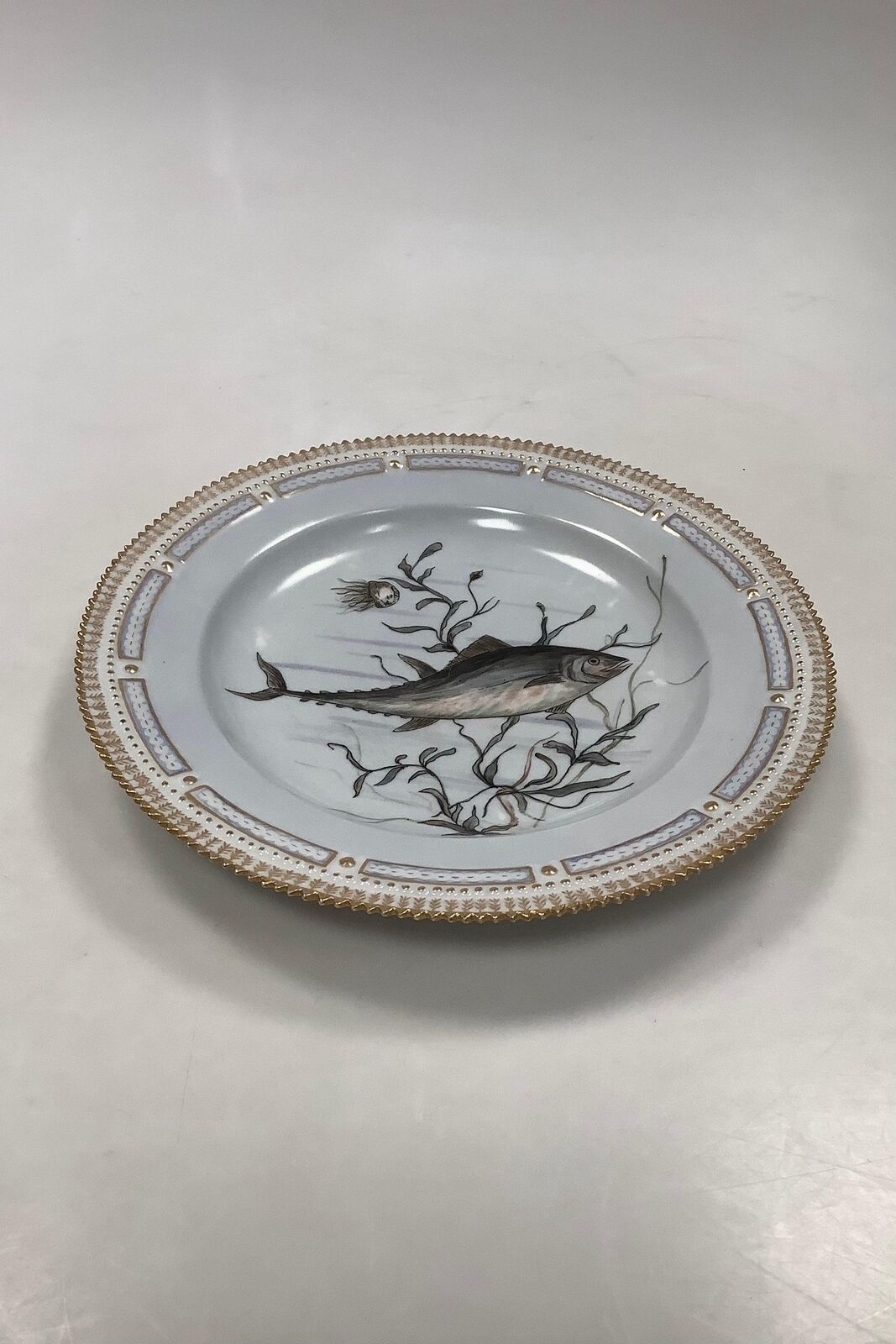 Royal Copenhagen Privately painted Flora Danica Fish plate No 3549