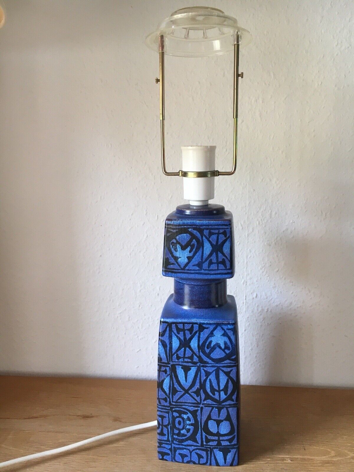 BACA Blue Table Lamp by Nils Thorsson Blue 60er Fog  Mørup /Royal Copenhagen