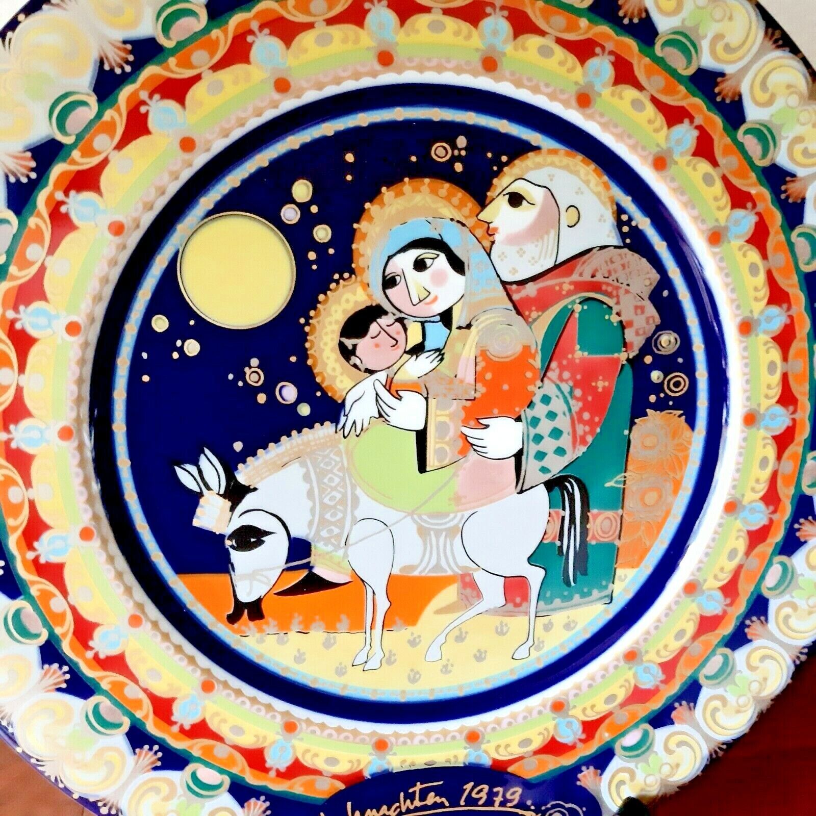 1979 FLIGHT into EGYPT wall plate Bjorn Wiinblad Rosenthal WEIHNACHTSTELLER Box