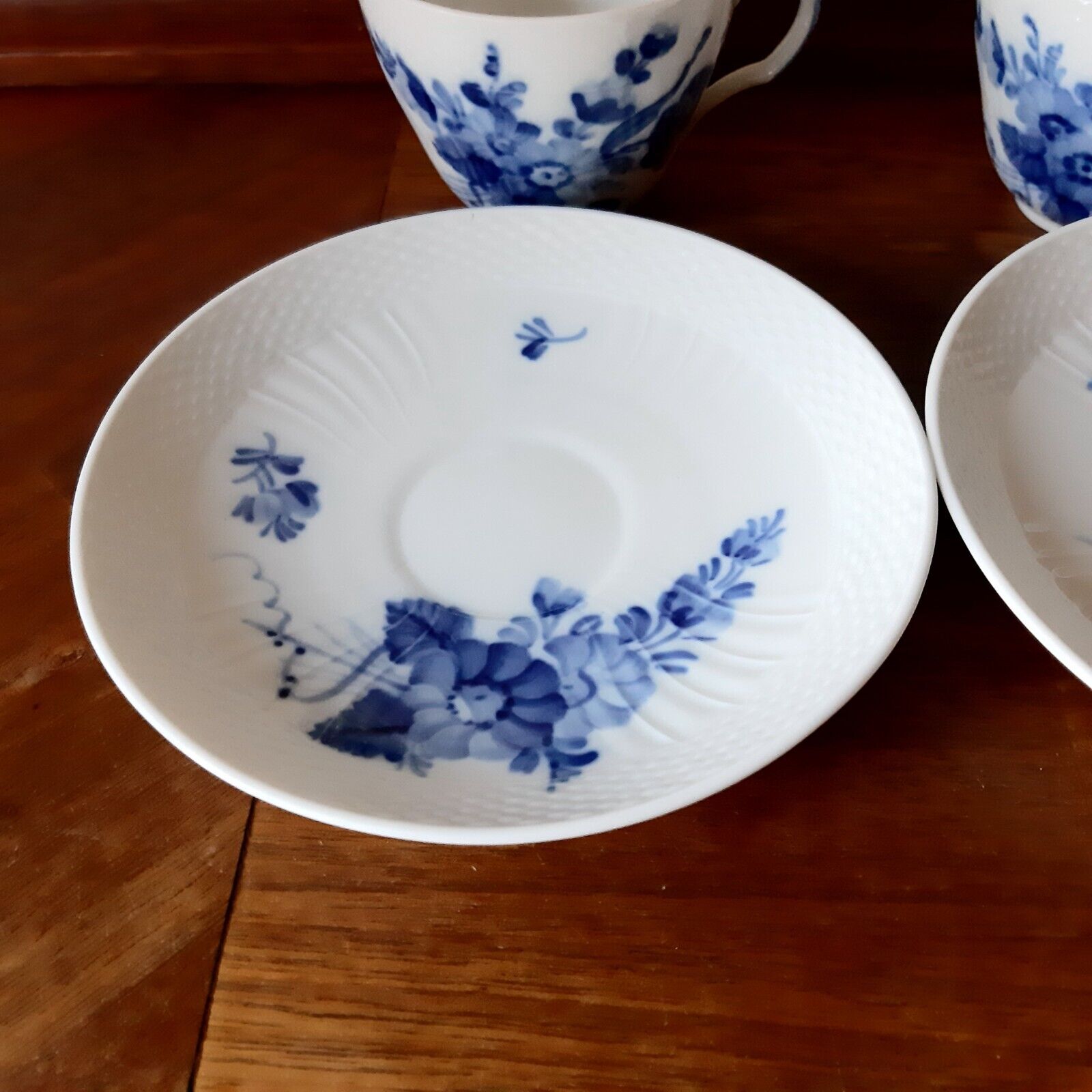 2 x COFFEE SETS BLUE FLOWER CURVED # 10- 1870 Royal Copenhagen 1969-74 Fact 1st