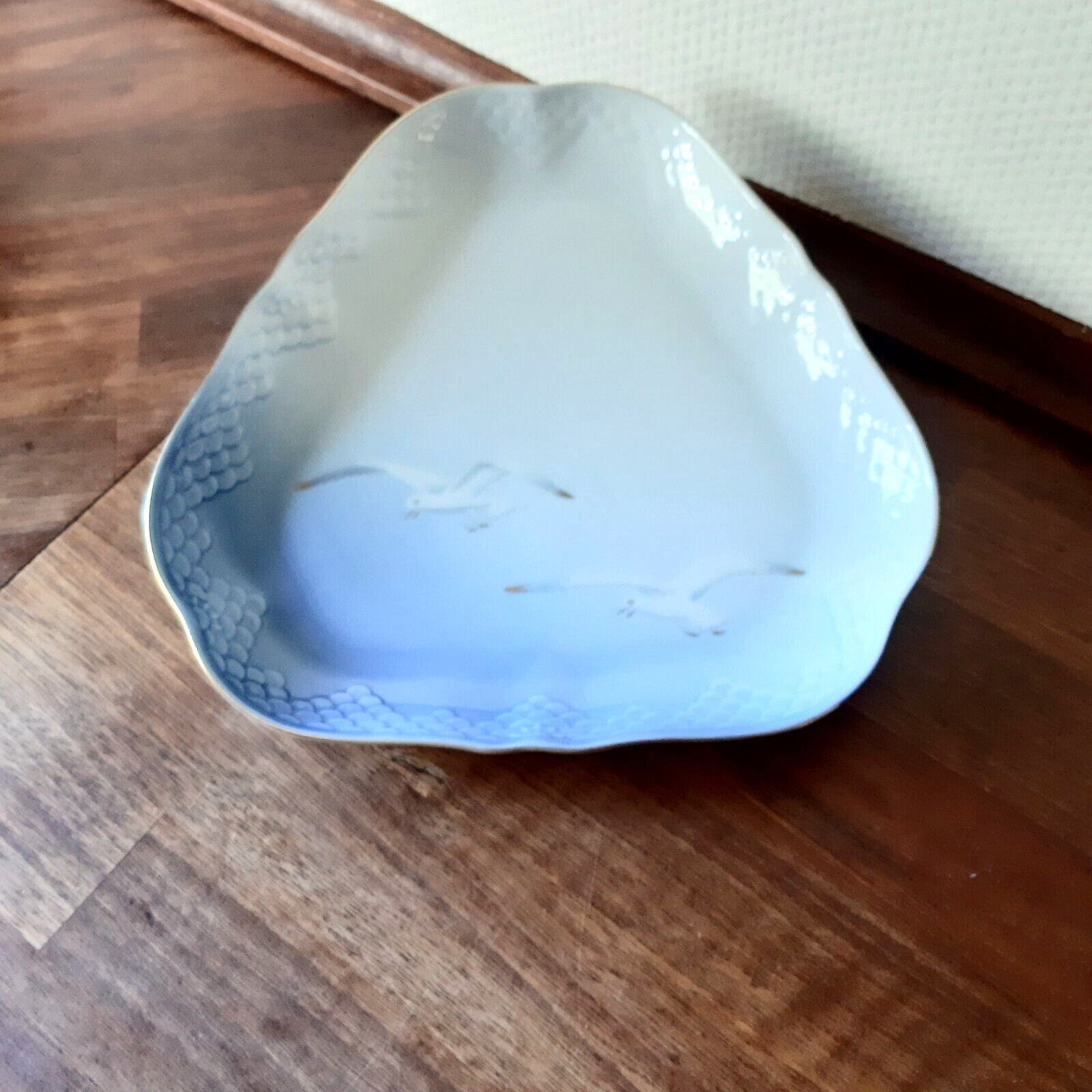 Triangular Dish # 40 SEAGULL w GOLD  Bing  Grondahl Royal Copenhagen 1962-70