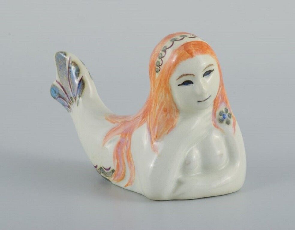 Doreen Middelboe for Aluminia/Royal Copenhagen Faience mermaid figure 1970s