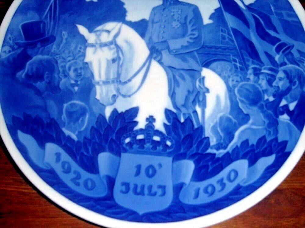 RARE 1920-1930 King Chr X on Horse Commemorative Plate ROYAL COPENHAGEN Fact 1