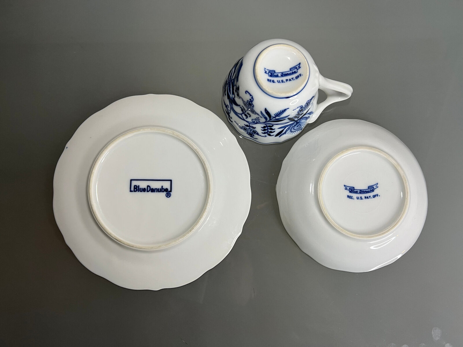 Blue Danube Blue Onion Coffee Cup Set with Dessert Plate