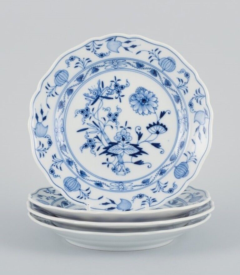 Meissen Germany four Blue Onion pattern plates Ca 1900