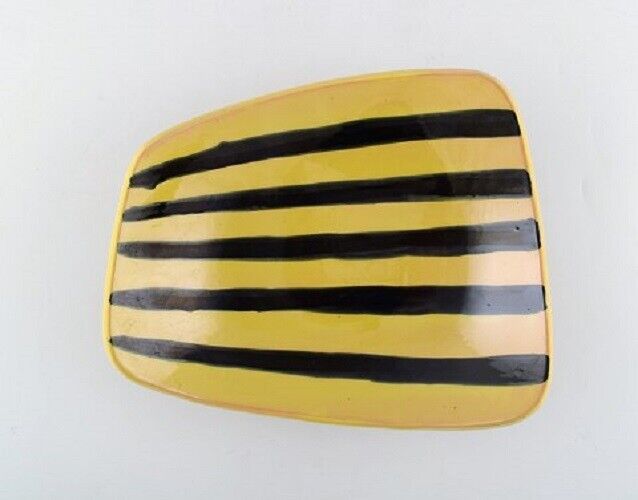 Gabriel Keramik Sweden "Tropik" dish in glazed ceramics Striped design