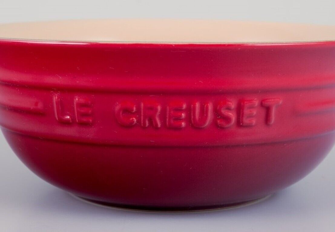 Le Creuset France Set of five red stoneware bowls 21st C