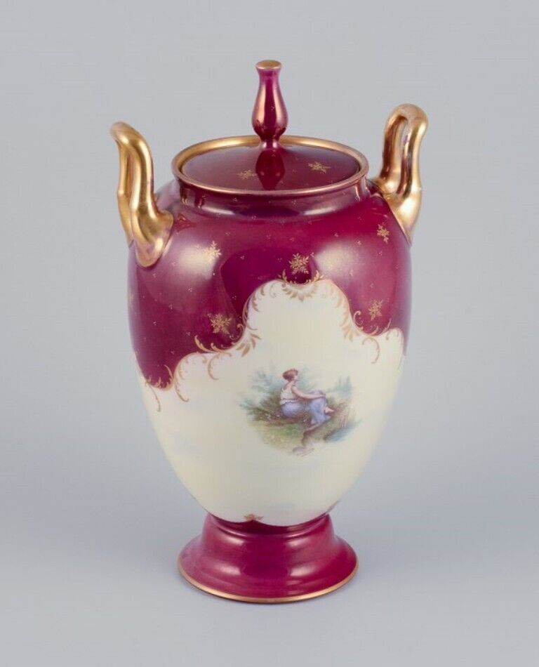 Rosenthal and Wien Early lidded porcelain vase with two handles Classic form