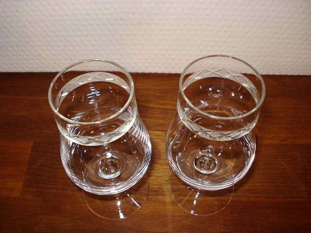 2 x EJBY Cognac / Brandy glasses JACOB E BANG for HOLMEGAARD Denmark