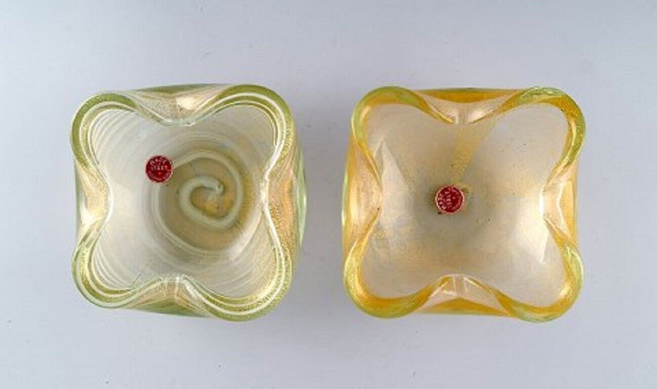 Two Murano bowls in mouth blown art glass Italian design 1960s