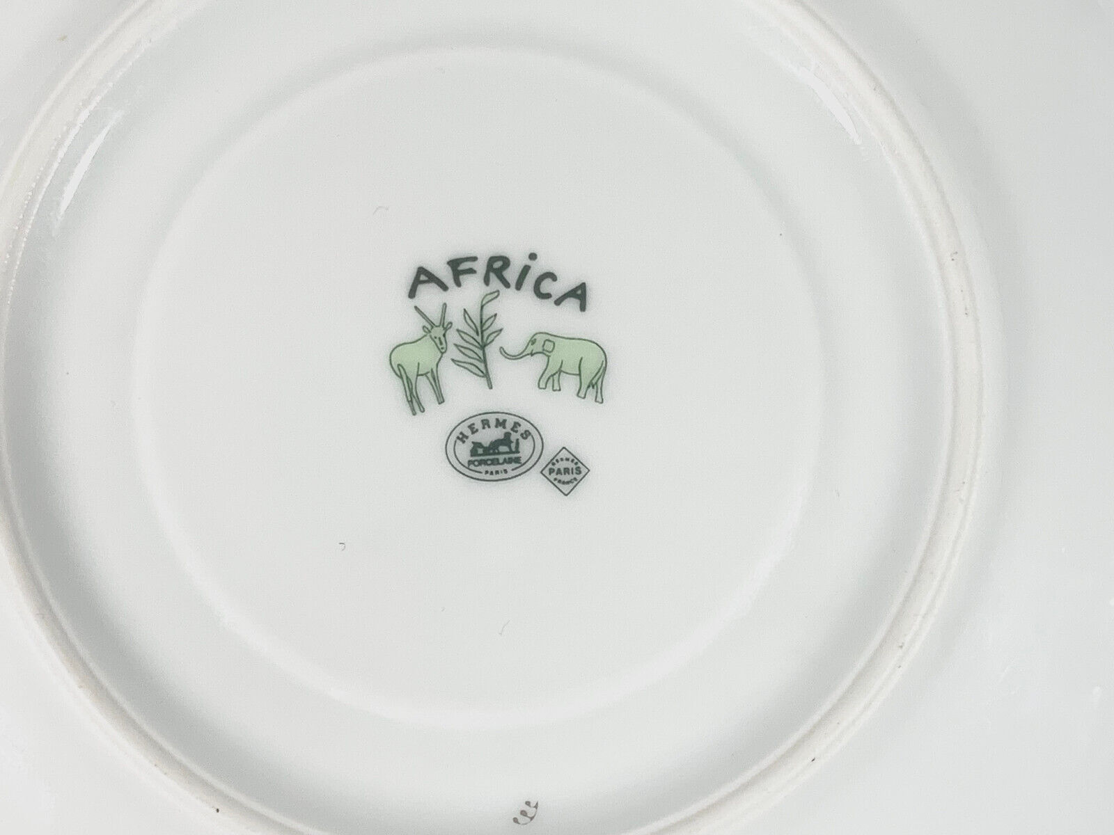 Hermes Africa Green Large Soup Morning Cup and Saucer